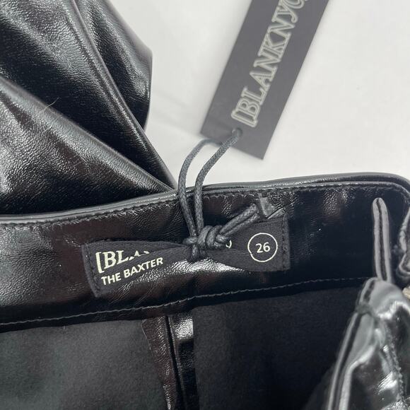 BLANK NYC Faux Leather Pants Size 26 Pleather Size Zipper NWT Vegan Cropped Blk - Picture 4 of 10